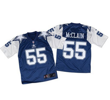 Nike Cowboys #55 Rolando McClain Navy BlueWhite Throwback Mens Stitched NFL Elite Jersey