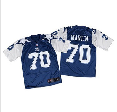 Nike Cowboys #70 Zack Martin Navy BlueWhite Throwback Mens Stitched NFL Elite Jersey