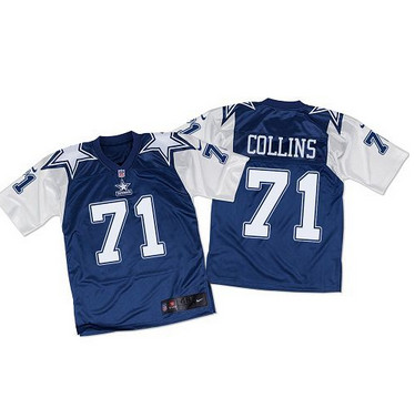 Nike Cowboys #71 La 27el Collins Navy BlueWhite Throwback Mens Stitched NFL Elite Jersey