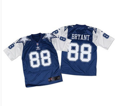 Nike Cowboys #88 Dez Bryant Navy BlueWhite Throwback Mens Stitched NFL Elite Jersey