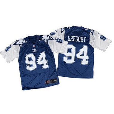 Nike Cowboys #94 Randy Gregory Navy BlueWhite Throwback Mens Stitched NFL Elite Jersey