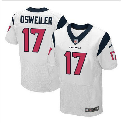 Nike Texans #17 Brock Osweiler White Mens Stitched NFL Elite Jersey