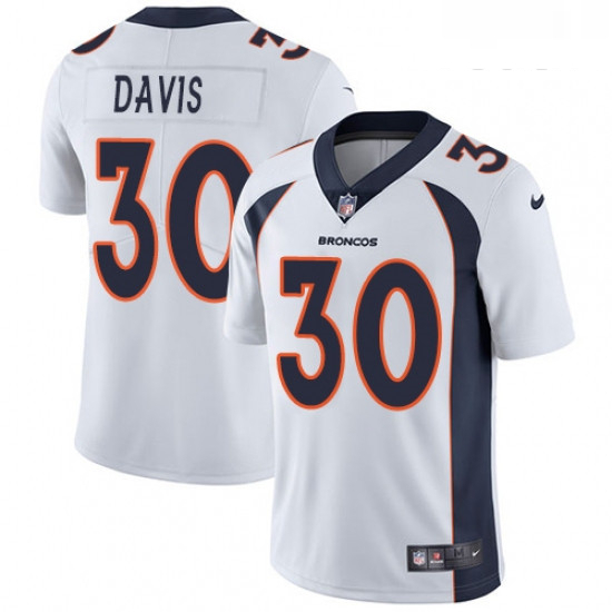 Youth Nike Denver Broncos 30 Terrell Davis White Vapor Untouchable Limited Player NFL Jersey