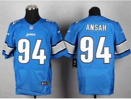 Nike Detroit Lions 94 Ziggy Ansah Blue Elite NFL Jersey