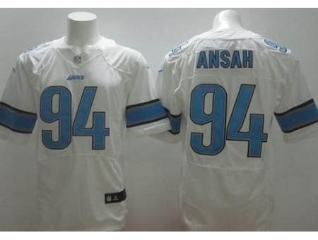 Nike Detroit Lions 94 Ziggy Ansah White Elite NFL Jersey