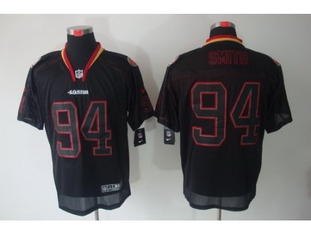 Nike San Francisco 49ers 94 Justin Smith Black Elite Lights Out NFL Jersey