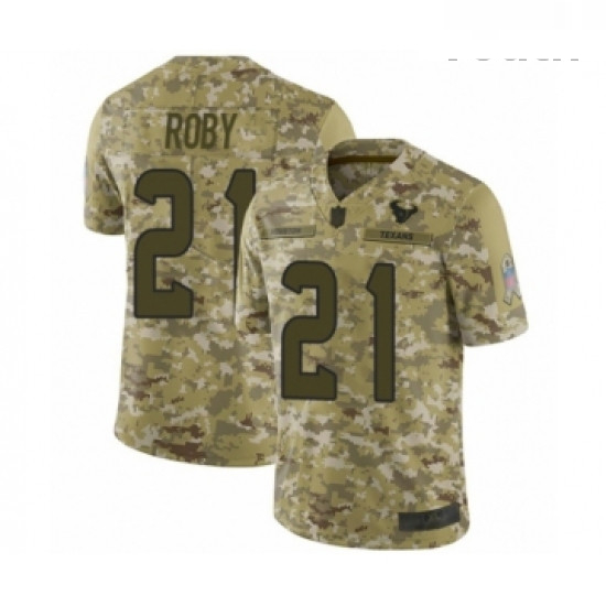 Youth Houston Texans 21 Bradley Roby Limited Camo 2018 Salute to Service Football Jersey