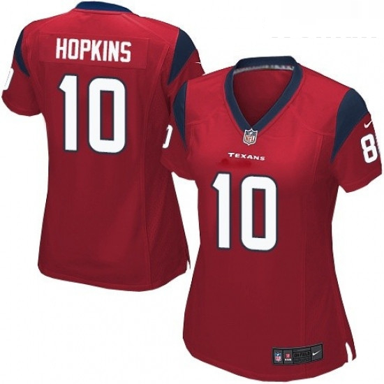 Womens Nike Houston Texans 10 DeAndre Hopkins Game White NFL Jersey