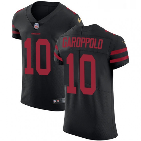 Mens Nike San Francisco 49ers 10 Jimmy Garoppolo Black Alternate Vapor Untouchable Elite Player NFL 