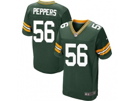 Nike Green Bay Packers 56 Julius Peppers Green Elite NFL Jersey