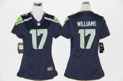 Women Nike Seattle Seahawks 17# Mike Williams Blue Nike NFL Jerseys