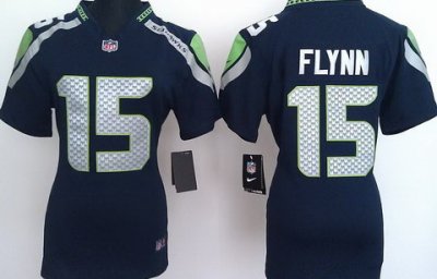 Women Nike Seattle Seahawks 15# Matt Flynn Blue Nike NFL Jerseys