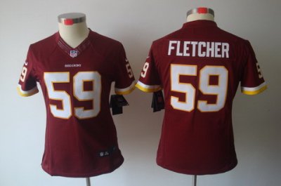 Women Nike Washington Redskins #59 Fletcher Red Color[NIKE LIMITED Jersey]