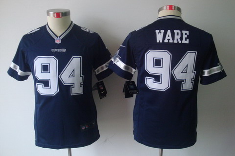 Nike Youth Dallas Cowboys #94 Ware Blue Color Limited Jerseys