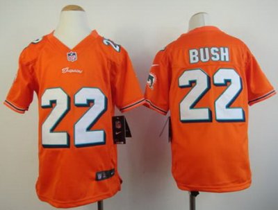 Youth Nike Miami Dolphins 22 Reggie Bush Orange Nike NFL Jerseys