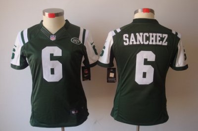 Women New York Jets #6 Sanchez Green Color[NIKE LIMITED Jersey]