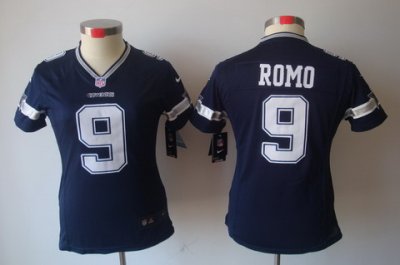 Women Nike Dallas Cowboys 9# Tony Romo Blue Color[Women's NIKE LIMITED Jersey]