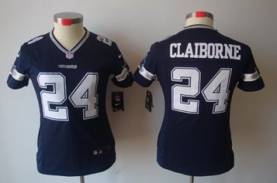 Women Nike Dallas Cowboys 24# Claiborne Blue Color[Women's NIKE LIMITED Jersey]