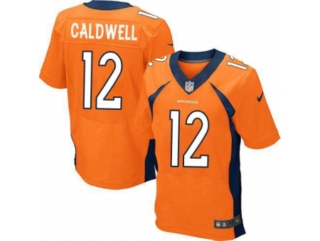 Nike Denver Broncos 12 Andre Caldwell Orange Elite NFL Jersey