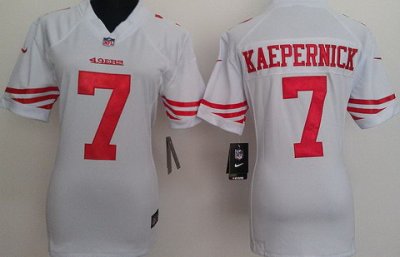 Women Nike San Francisco 49ers 7 Colin Kaepernick White Nike NFL Jerseys