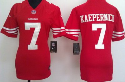 Women Nike San Francisco 49ers 7 Colin Kaepernick Red Nike NFL Jerseys