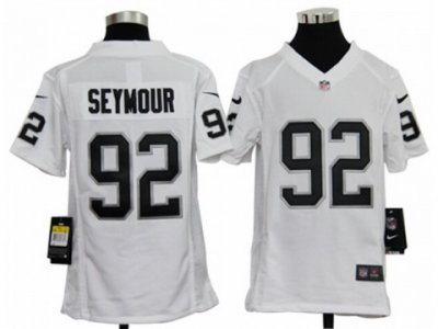 Nike Youth NFL Oakland Raiders #92 Richard Seymour White Jerseys