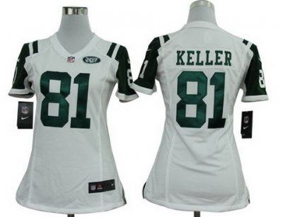 Women Nike NFL New York Jets #81 Dustin Keller White Jerseys