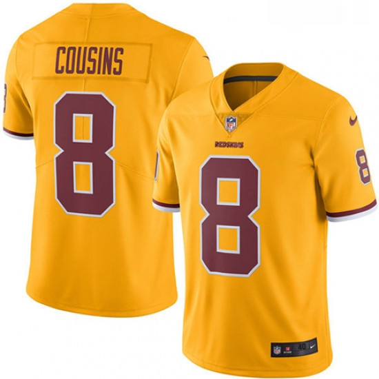 Mens Nike Washington Redskins 8 Kirk Cousins Limited Gold Rush Vapor Untouchable NFL Jersey