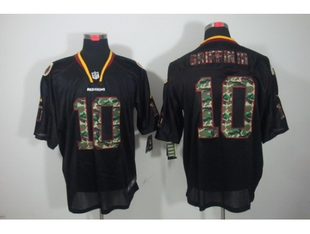 Nike Washington Redskins 10 Robert Griffin III Black Elite Lights Out Camo Number NFL Jersey