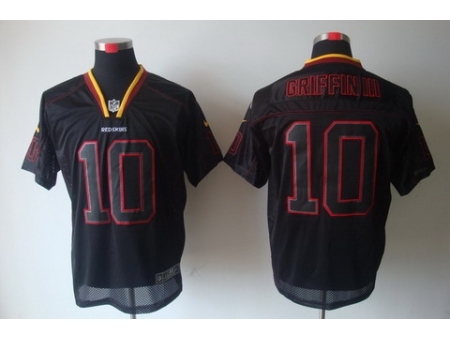 Nike Washington Redskins 10 Robert Griffin III Black Elite Lights Out NFL Jersey