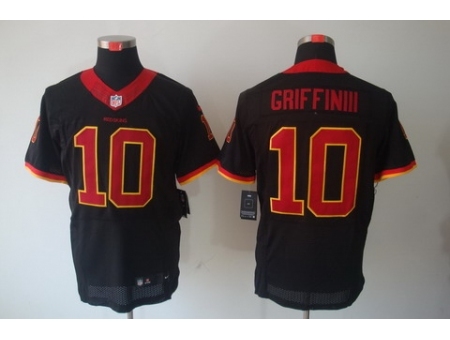 Nike Washington Redskins 10 Robert Griffin III Black Elite NFL Jersey