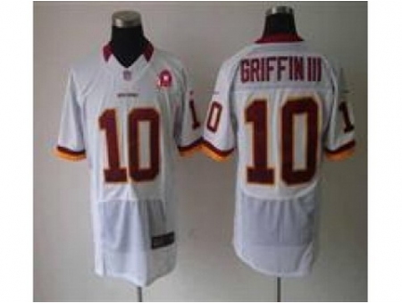 Nike Washington Redskins 10 Robert Griffin III White Elite 80TH Patch NFL Jersey