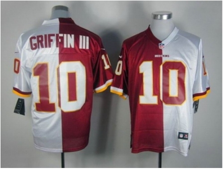 Nike Washington Redskins 10 Robert Griffin III white red Elite split NFL Jersey