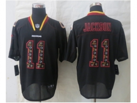 Nike Washington RedSkins 11 DeSean Jackson Black Elite Lights Out Fashion NFL Jersey