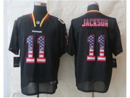 Nike Washington RedSkins 11 DeSean Jackson Black Elite USA Flag Fashion NFL Jersey