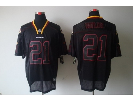 Nike Washington Redskins 21 Fred Taylor Black Elite Lights Out NFL Jersey