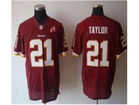 Nike Washington Redskins 21 Fred Taylor Red Elite80TH Patch NFL Jersey