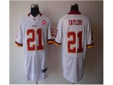 Nike Washington Redskins 21 Fred Taylor white Elite 80TH Patch NFL Jersey