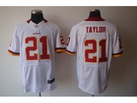 Nike Washington Redskins 21 Fred Taylor White Elite NFL Jersey