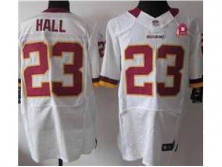 Nike Washington Redskins 23 DeAngelo Hall white Elite 80TH Patch NFL Jersey