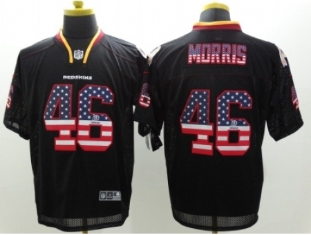 Nike Washington Redskins 46 Alfred Morris Black Elite USA Flag Fashion NFL Jersey