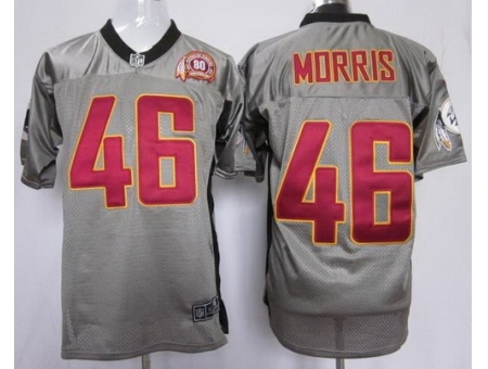 Nike Washington Redskins 46 Alfred Morris Grey Elite Shadow 80TH P-atch NFL Jersey