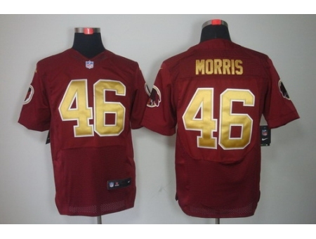 Nike Washington Redskins 46 Alfred Morris Red Elite Gold Number NFL Jersey