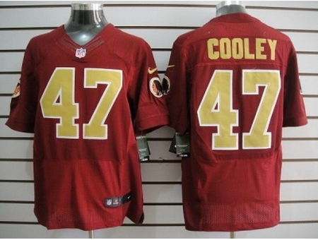 Nike Washington Redskins 47 Chris Cooley red Elite Gold Number NFL Jersey