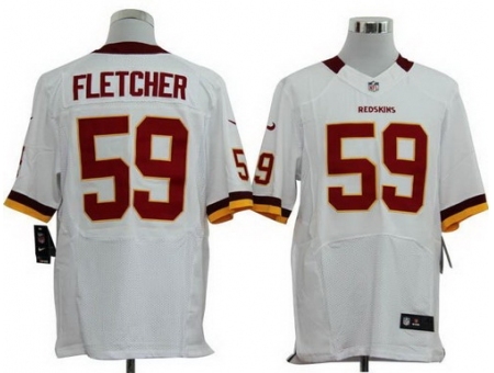 Nike Washington Redskins 59 London Fletcher White Elite NFL Jersey