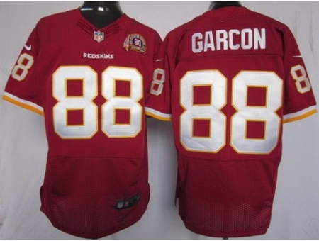 Nike Washington Redskins 88 Pierre Garcon Red Elite 80TH Patch NFL Jersey