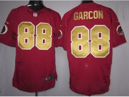 Nike Washington Redskins 88 Pierre Garcon Red Elite Gold Number NFL Jersey