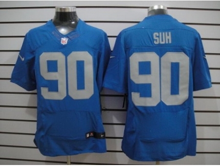 Nike Detroit Lions 90 Ndamukong Suh Blue Elite Alternate NFL Jersey