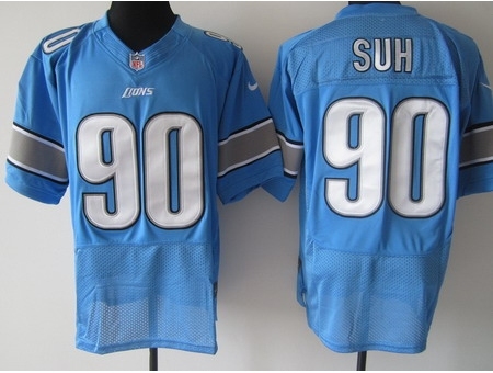 Nike Detroit Lions 90 Ndamukong Suh Blue Elite NFL Jersey