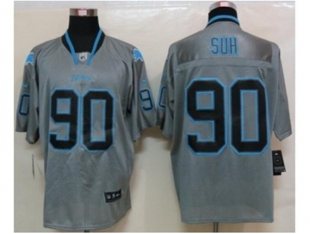 Nike Detroit Lions 90 Ndamukong Suh Grey Elite Lights Out NFL Jersey